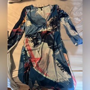 BCBG long sleeve V neck dress